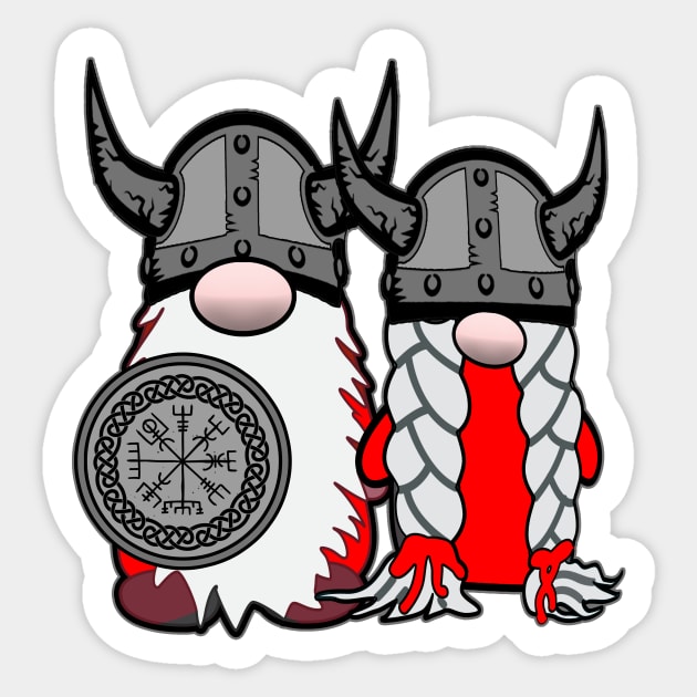 Cute Nordic Gnome Viking Tomte Couple Scandinavian Nisse Sticker by Kdeal12